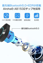 画像をギャラリービューアに読み込む, ワイヤレスイヤホン 3600mAh大容量 bluetooth イヤホン 完全 ブルートゥース イヤホン Bluetooth5.0 自動ペアリング ワイヤレス ヘッドホン Hi-Fi高音質 通話 マグネット IPX5防水 LED電池残量 両耳 片耳 マイク内蔵 音量調整 iPhone/Android対応