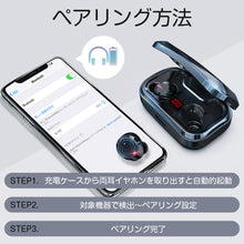 画像をギャラリービューアに読み込む, 「bluetooth5.1最新版」ワイヤレスイヤホン 5000mAh カナル型 ヘッドホン bluetooth イヤホン マグネット ブルートゥース イヤホン bluetooth 5.1 IPX7防水 通話 音量調整 Siri対応 片耳 マイク内蔵 iPhone/Android対応