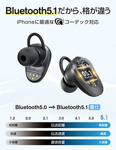 Bluetooth5.1イヤホン  Hi-Fi高音質 左右分離型  マイク内蔵  (ANC) 機能搭載